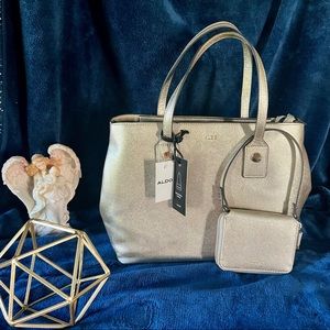 Aldo convertible tote with matching wallet wristlet